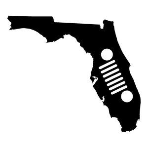 Vinyl Decal for Window - Florida Jeep Logo
